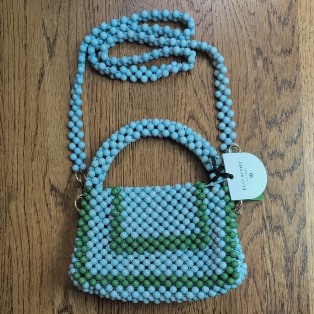 NWT Kate Spade Colorblock Beaded Crossbody Bag Target Collab Blue Green Purse - Picture 2 of 10